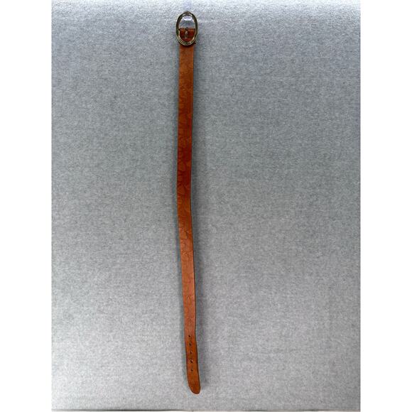 Coldwater Creek Women’s sz S Genuine Leather Elephant Embossed Belt Brown - Picture 3 of 10